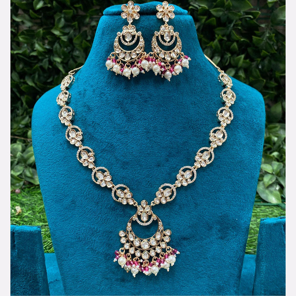 Kundan Choker Necklace in Gold Plated with Polki Stones | Bridal Jewellery India