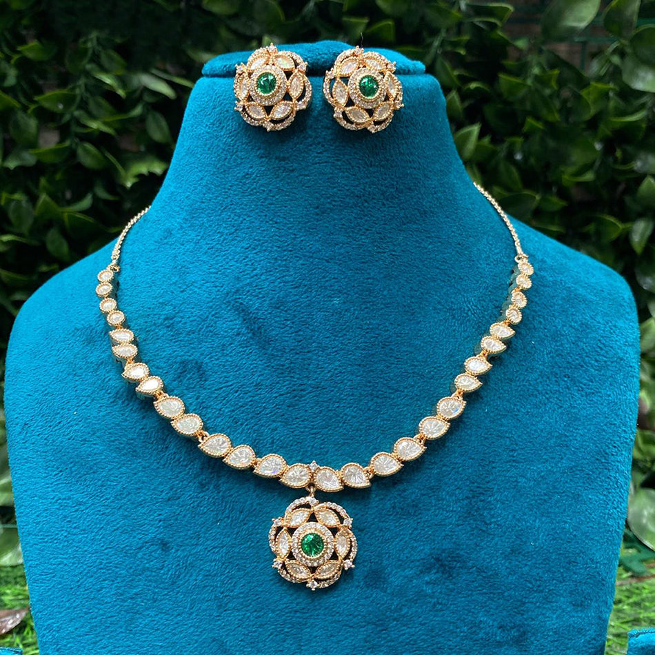 Kundan Choker Necklace in Gold Plated with Polki Stones | Bridal Jewellery India