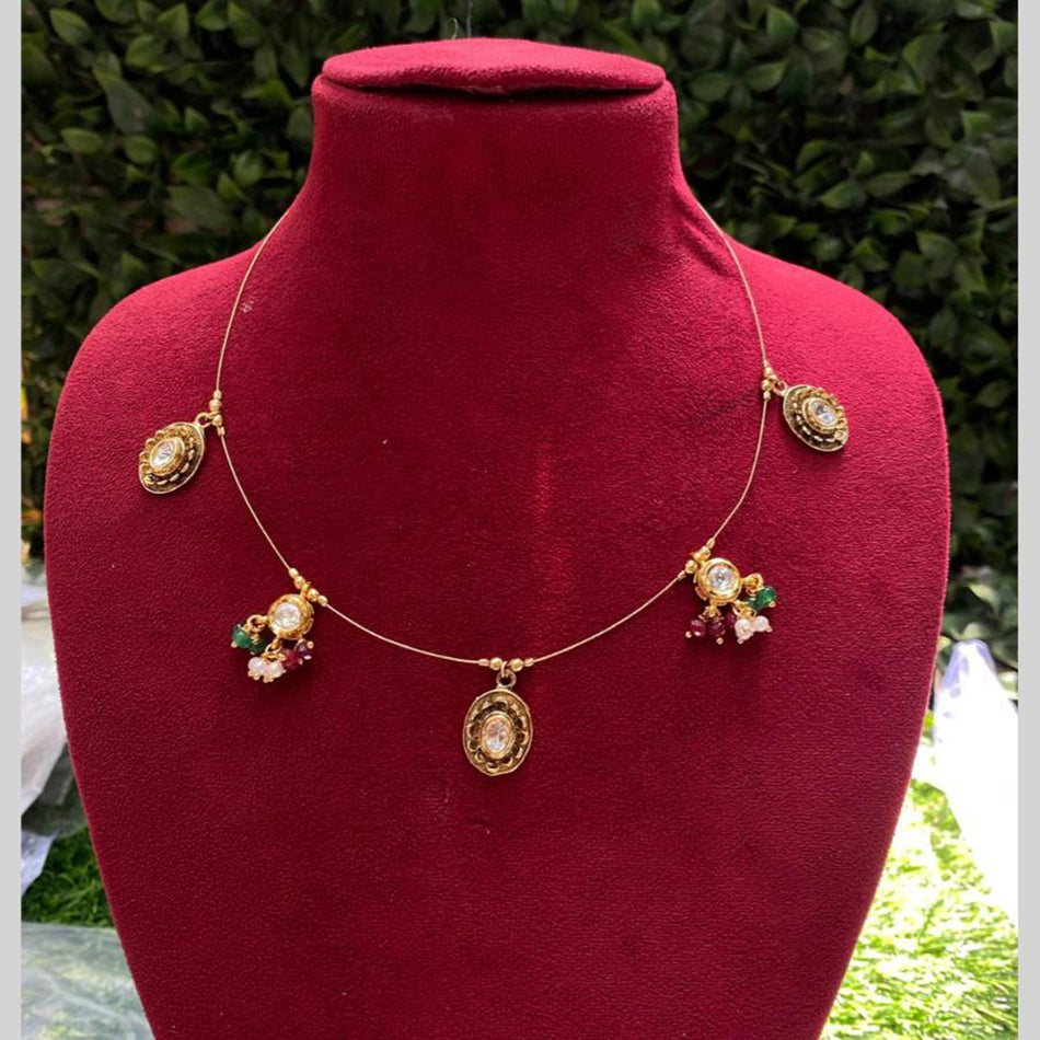 Kundan Choker Necklace in Gold Plated | Bridal Jewellery India