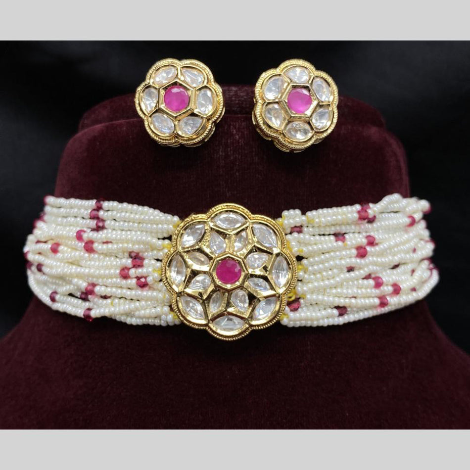 Kundan Choker Necklace in 14K Gold Plated | Bridal Jewellery India