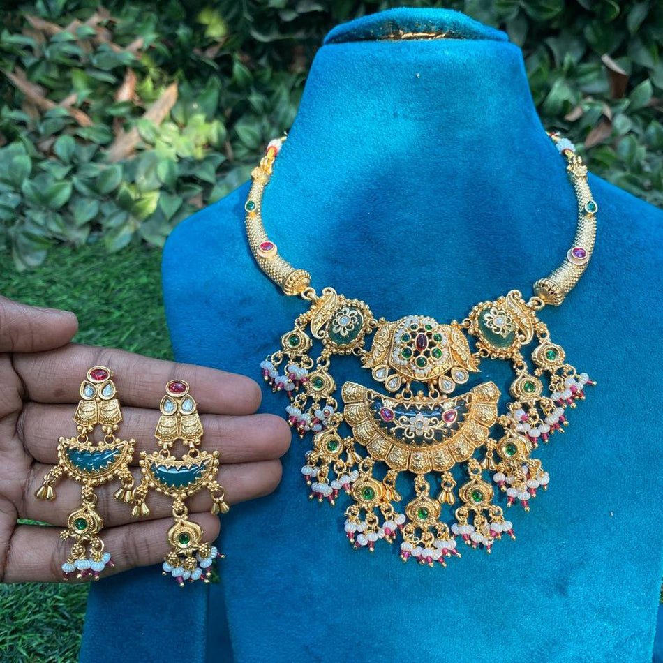 Pota Pearl Necklace in Gold Tone | Bridal Jewellery India