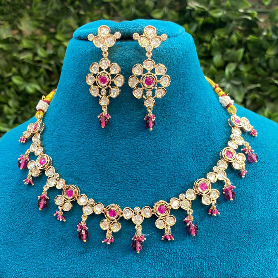 Kundan Necklace in Sterling Silver | Bridal Jewellery India