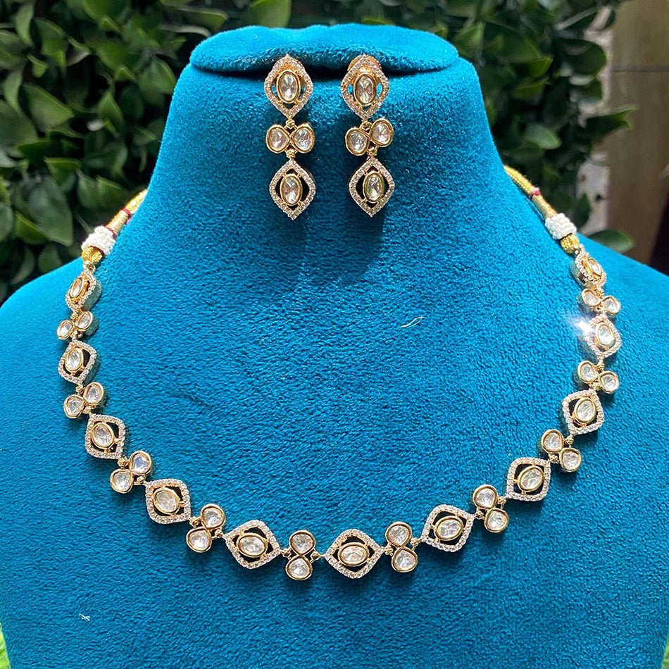 Kundan Choker Necklace in Sterling Silver | Bridal Jewellery India