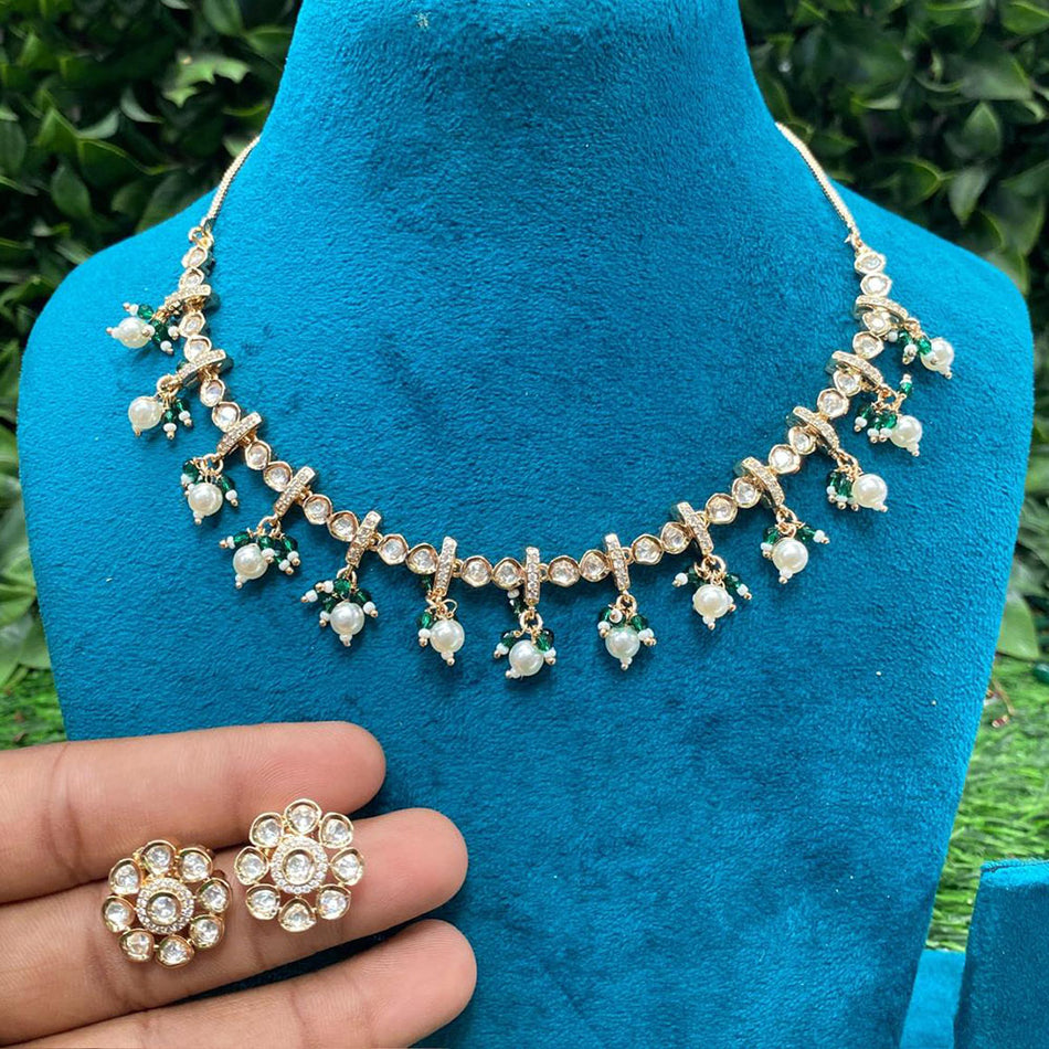 Kundan Necklace in Rose Gold Plated | Bridal Jewellery India