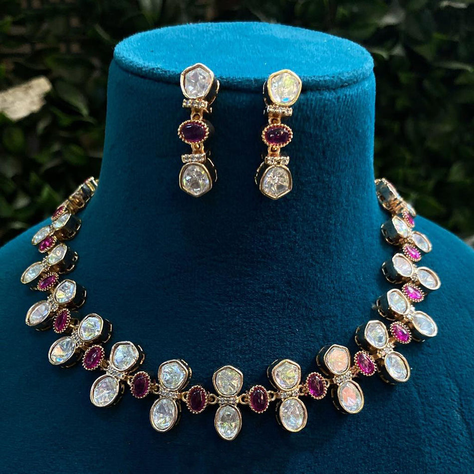 Designer Kundan Necklace in Gold Plated Silver Tone | Bridal Jewellery India