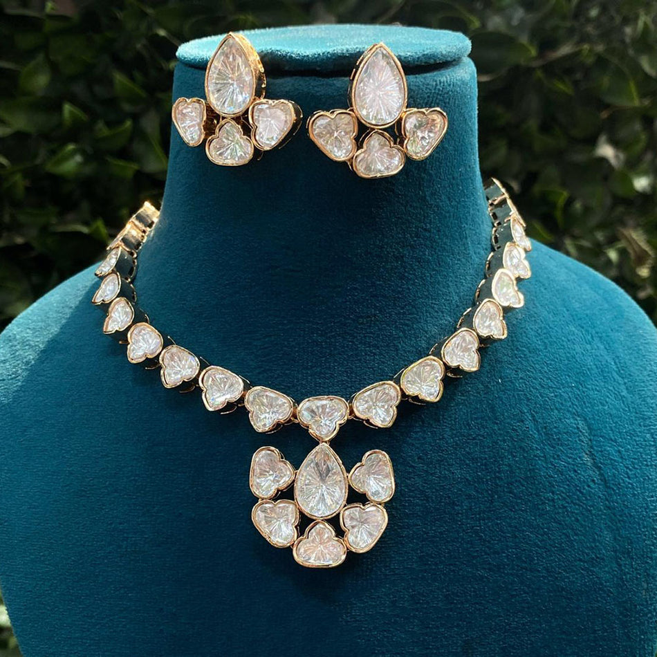 Designer Kundan Necklace in Gold Plated | Bridal Jewellery India