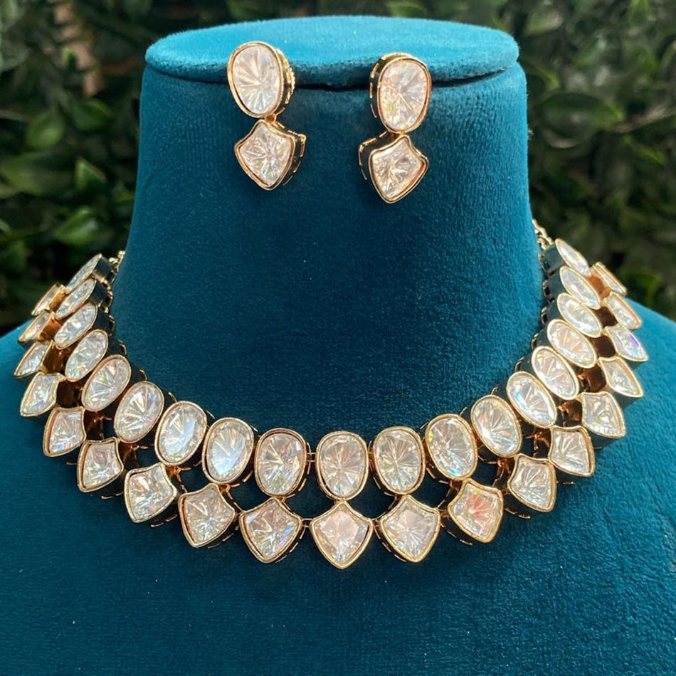 Designer Kundan Necklace in Gold Plated Silver | Bridal Jewellery India