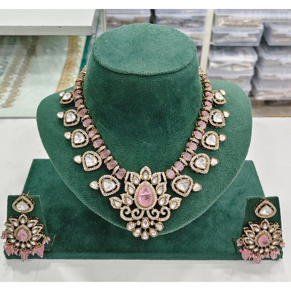 Kundan Choker Necklace in Gold Plated with Polki Stones | Bridal Jewellery India