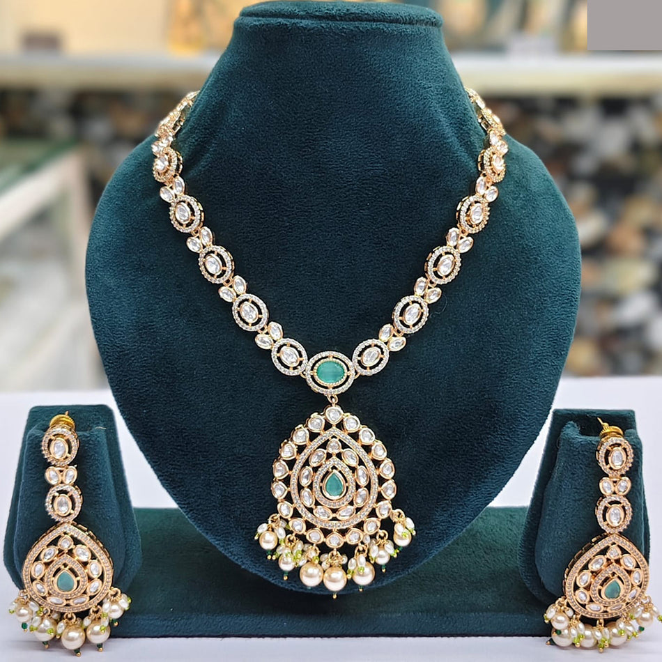 Kundan Choker Necklace in Gold Plated with Polki Stones | Bridal Jewellery India