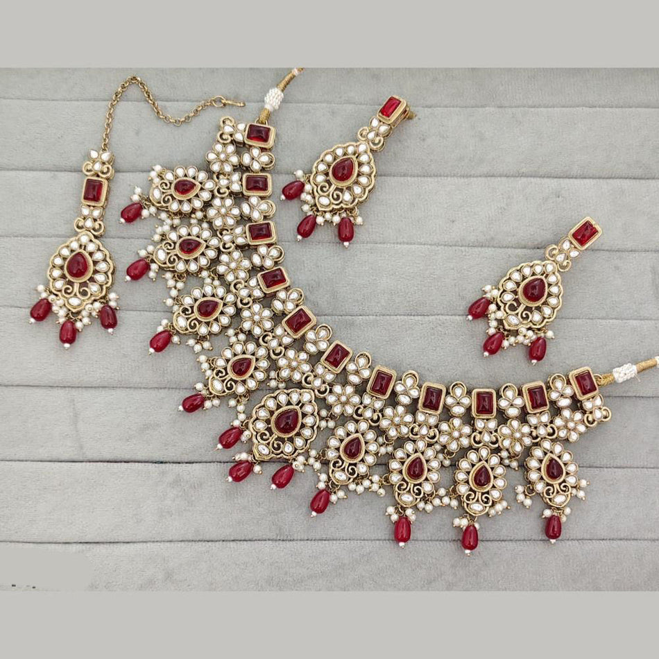 Designer Pota Pearl Necklace in Gold Tone | Bridal Jewellery India