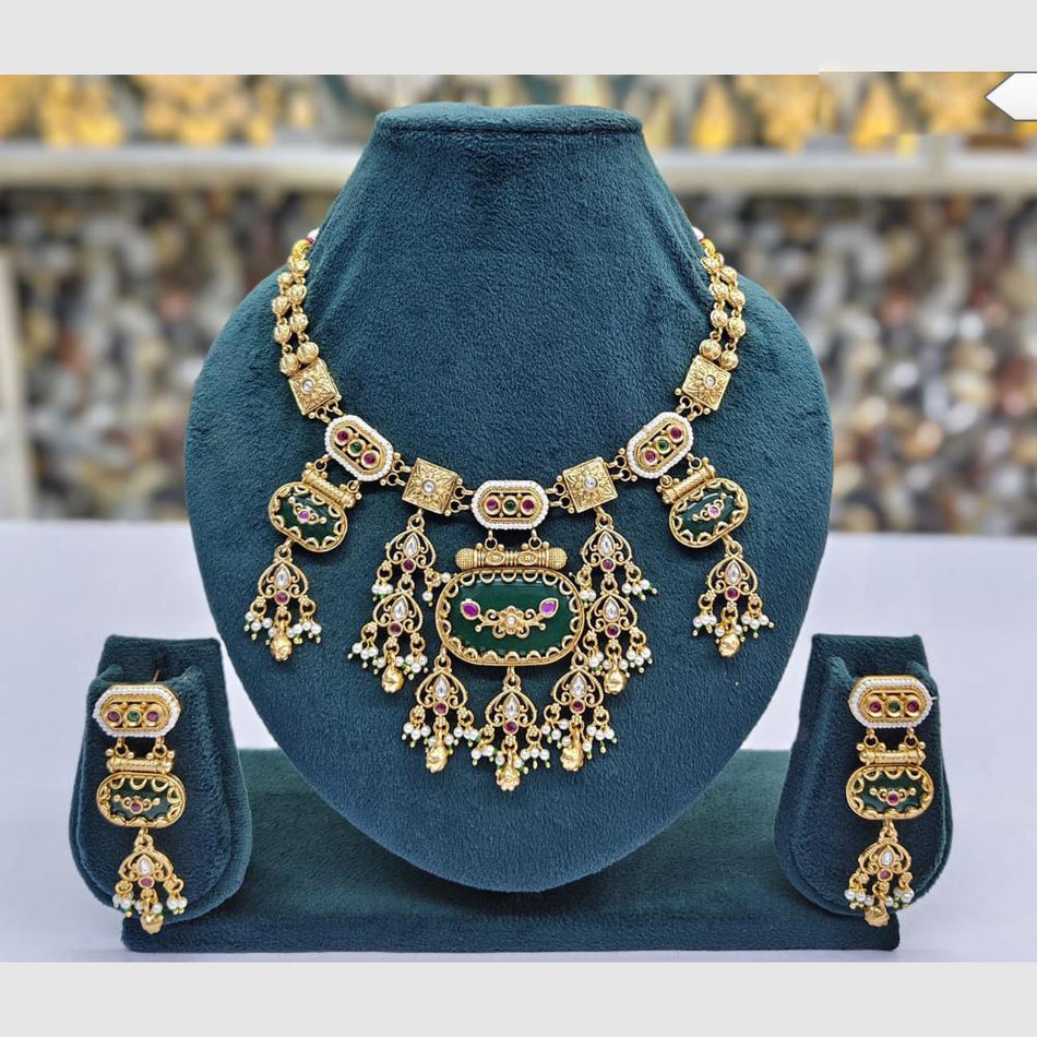 Designer Pota Pearl Necklace in Gold Tone | Bridal Jewellery India