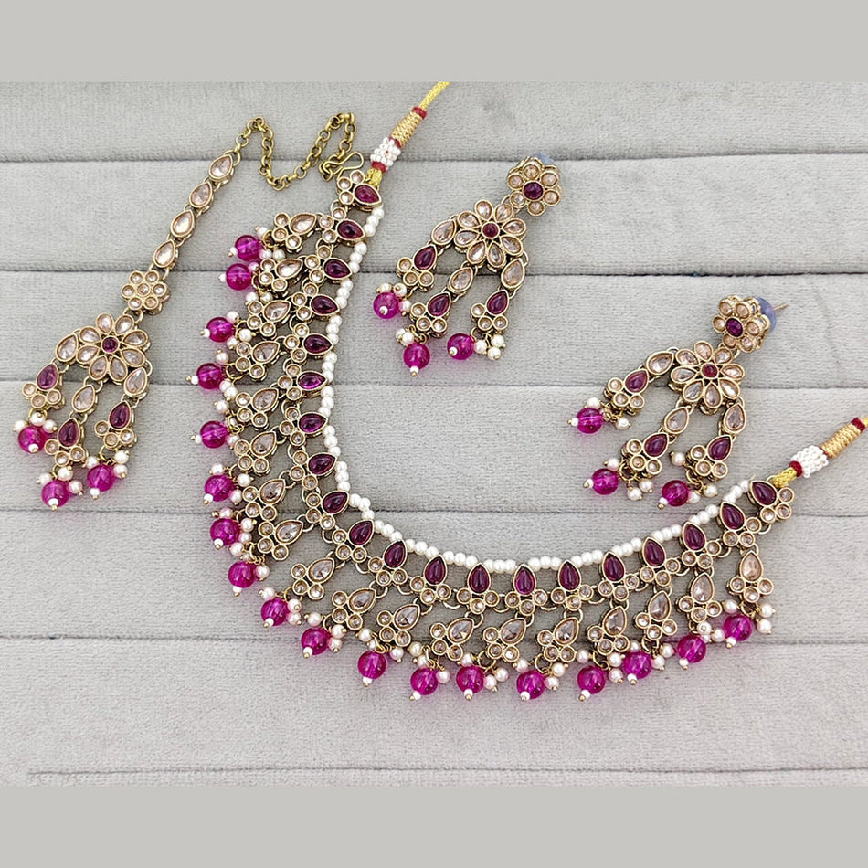 Pota Necklace in Rose Gold Plated | Bridal Jewellery India