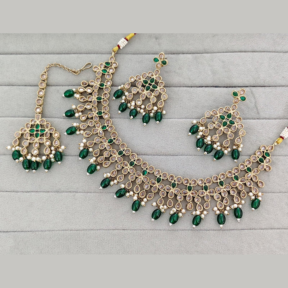 Kundan Necklace in Gold Plated with Pearls | Bridal Jewellery India