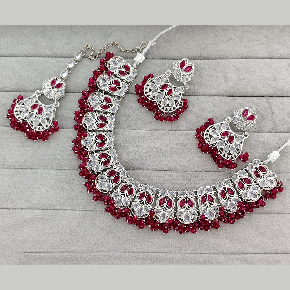 Crystal Pearl Necklace in Gold Plated | Bridal Jewellery India