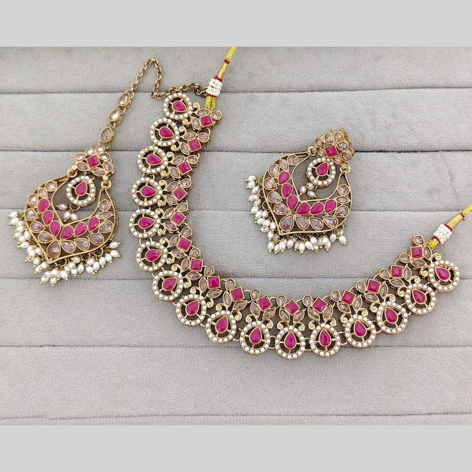 Crystal Stone and Pearl Necklace for Occasion | Bridal Jewellery India