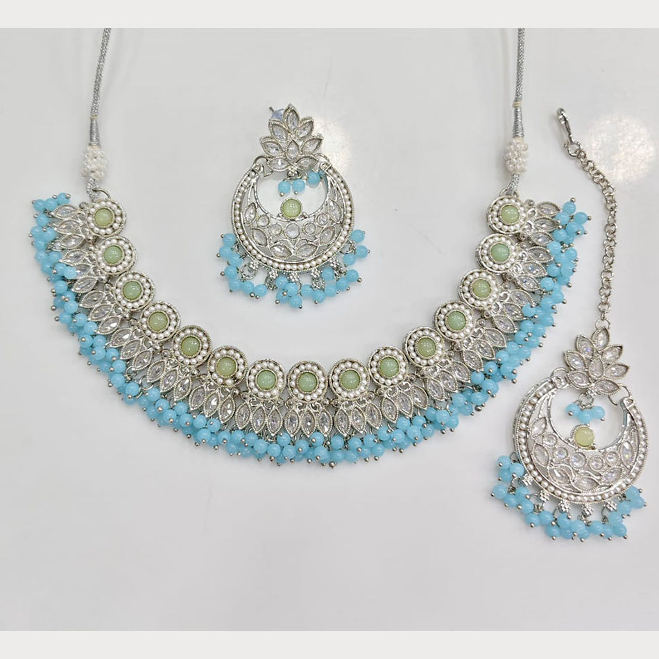 Crystal Pearl Necklace Set in Gold Plated | Bridal Jewellery India