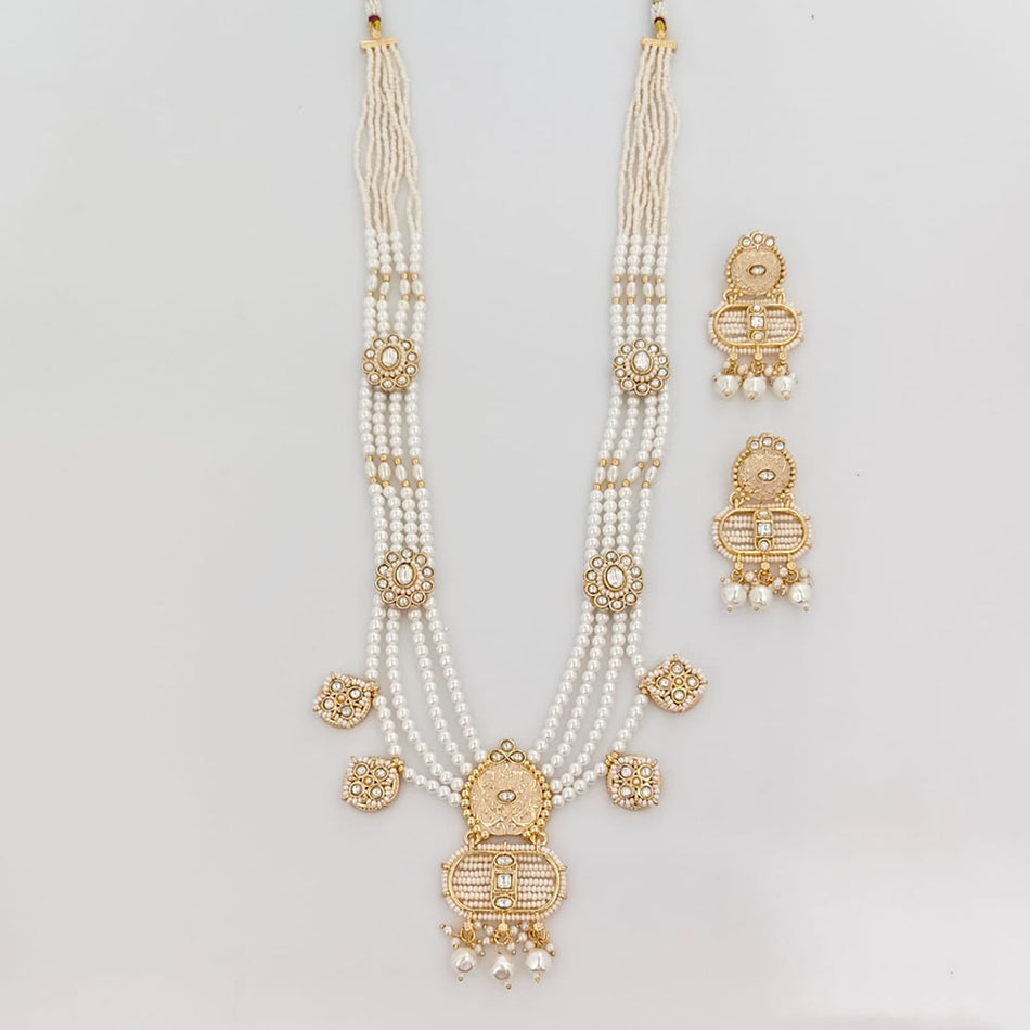 Meenakari Pota Necklace in Gold Plated | Bridal Jewellery India