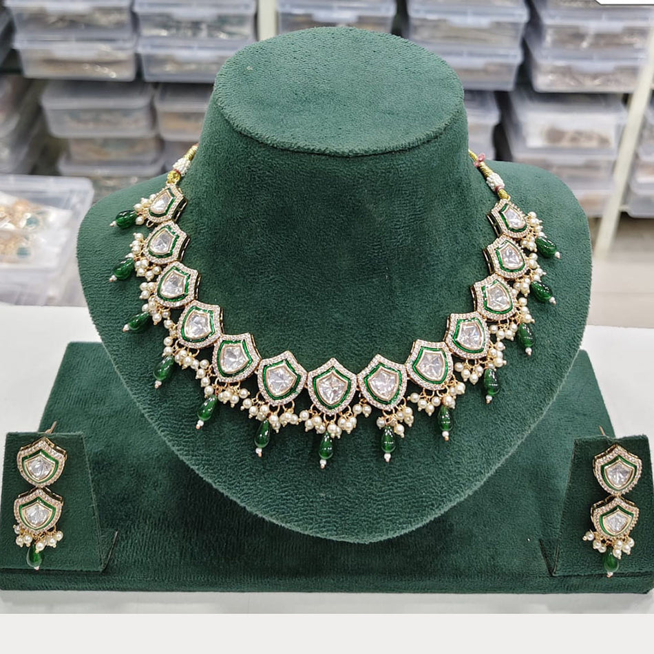 Kundan Choker Necklace in Gold Plated | Bridal Jewellery India