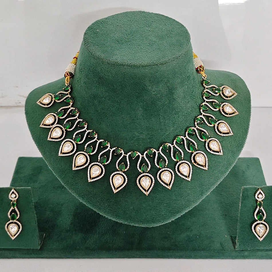Kundan Necklace in Silver with Heritage Stones | Bridal Jewellery India