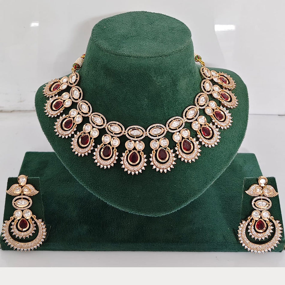 Kundan Choker Necklace in Gold Plated for Bridal Wear | Bridal Jewellery India