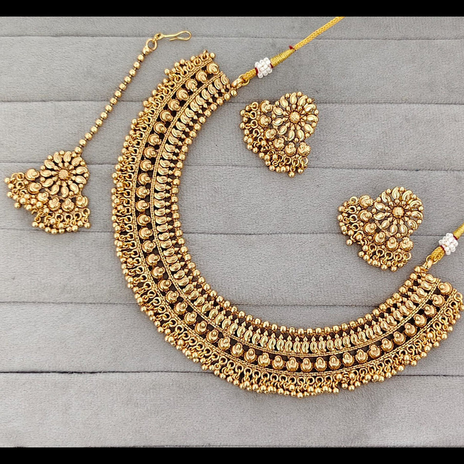 Graceful Pearl Necklace in  Gold Plated | Bridal Jewellery India