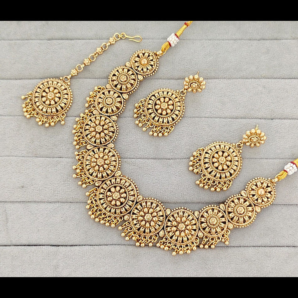 Graceful Pearl Necklace in White Gold Plated | Bridal Jewellery India