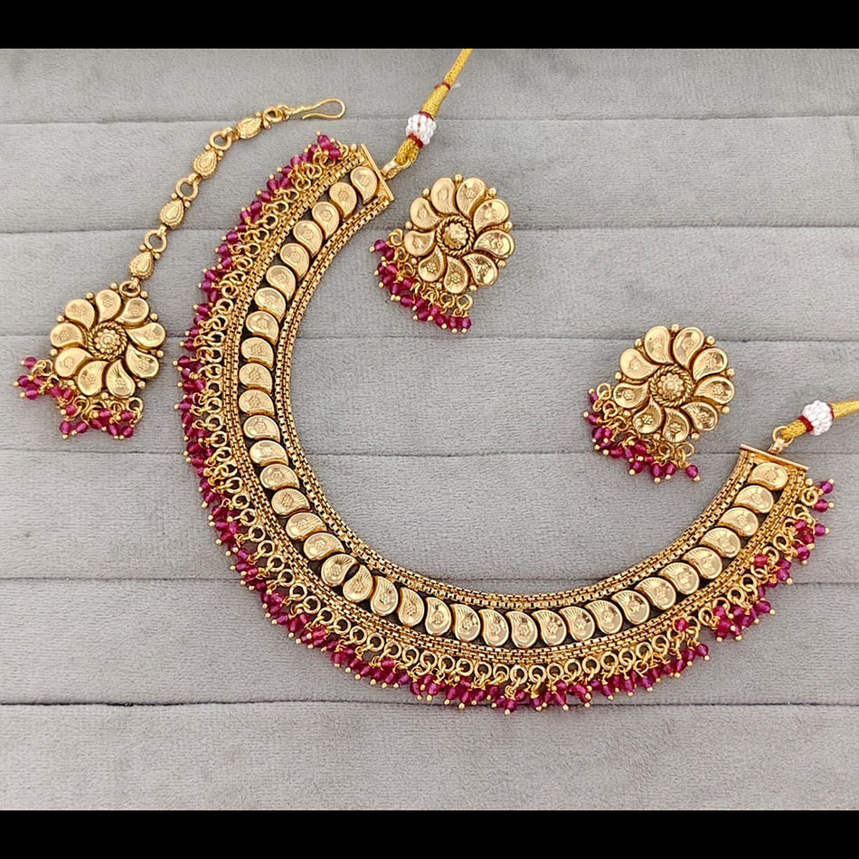 Graceful Pearl Necklace in White Gold Plated | Bridal Jewellery India