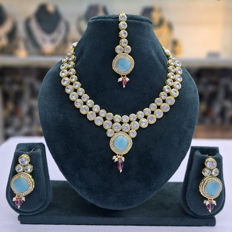 Rose Gold Plated Choker Necklace for Bridal Wear | Bridal Jewellery India