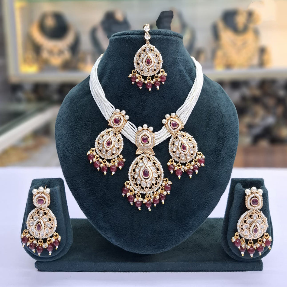 Rose Gold Plated Choker Necklace for Bridal Wear | Bridal Jewellery India