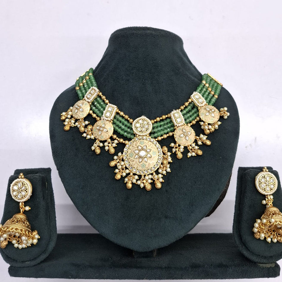 Meenakari Kundan Necklace in Sterling Silver | Bridal Jewellery India