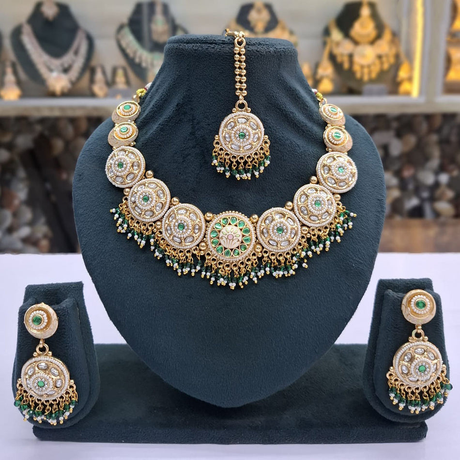 Meenakari Necklace in Gold Tone | Bridal Jewellery India