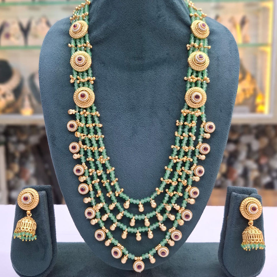 Layered Chain Necklace in Gold Tone | Bridal Jewellery India