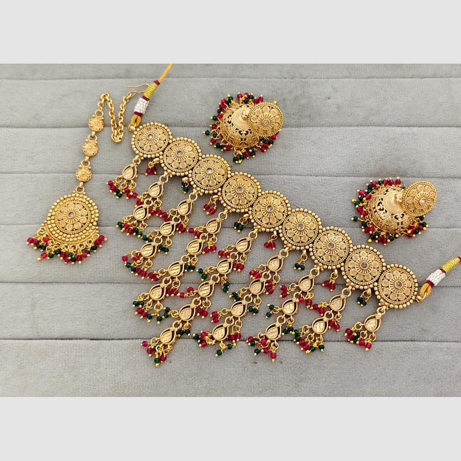 Austrian Stone Necklace in Gold Tone for Occasion | Bridal Jewellery India