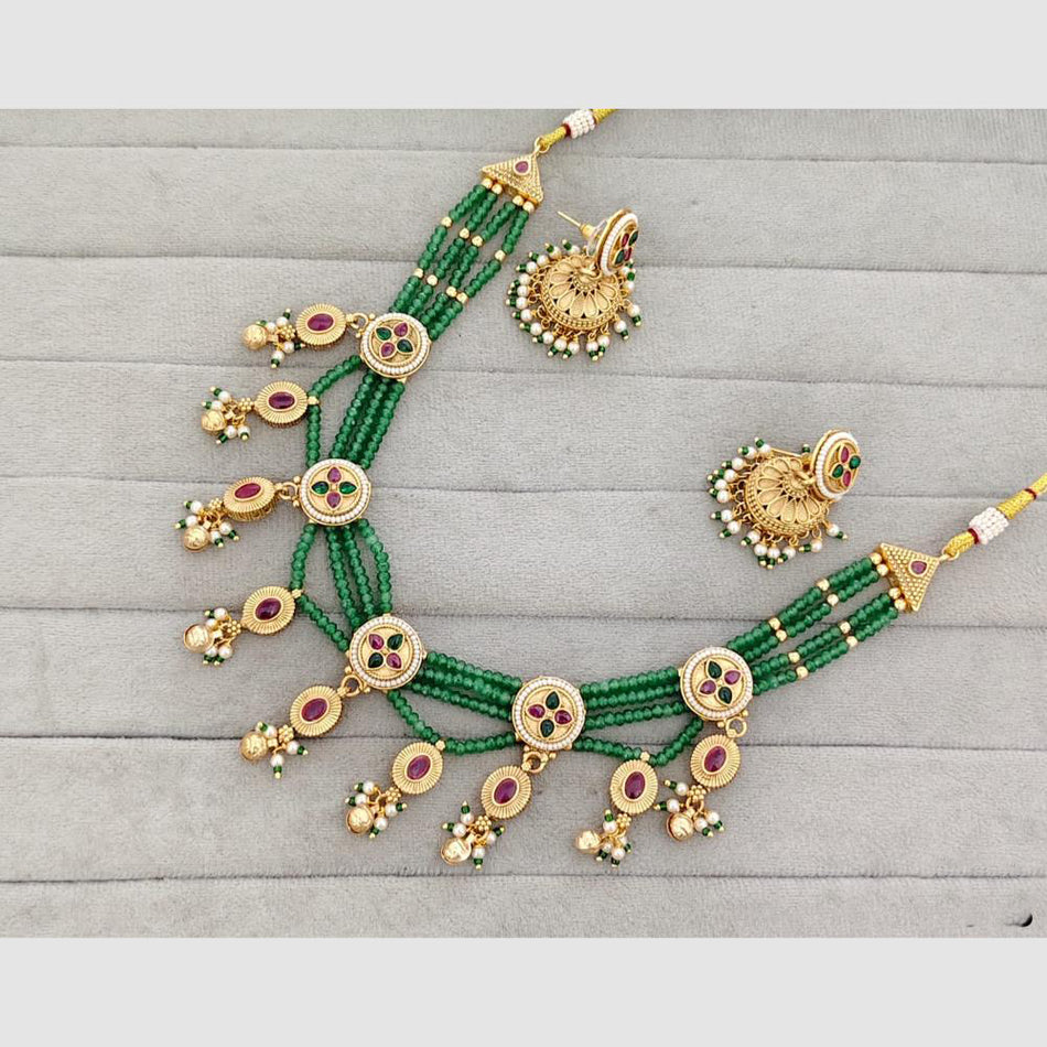 Glam Pota Stone Beads in Rose Gold Plated for Bridal Wear | Bridal Jewellery India