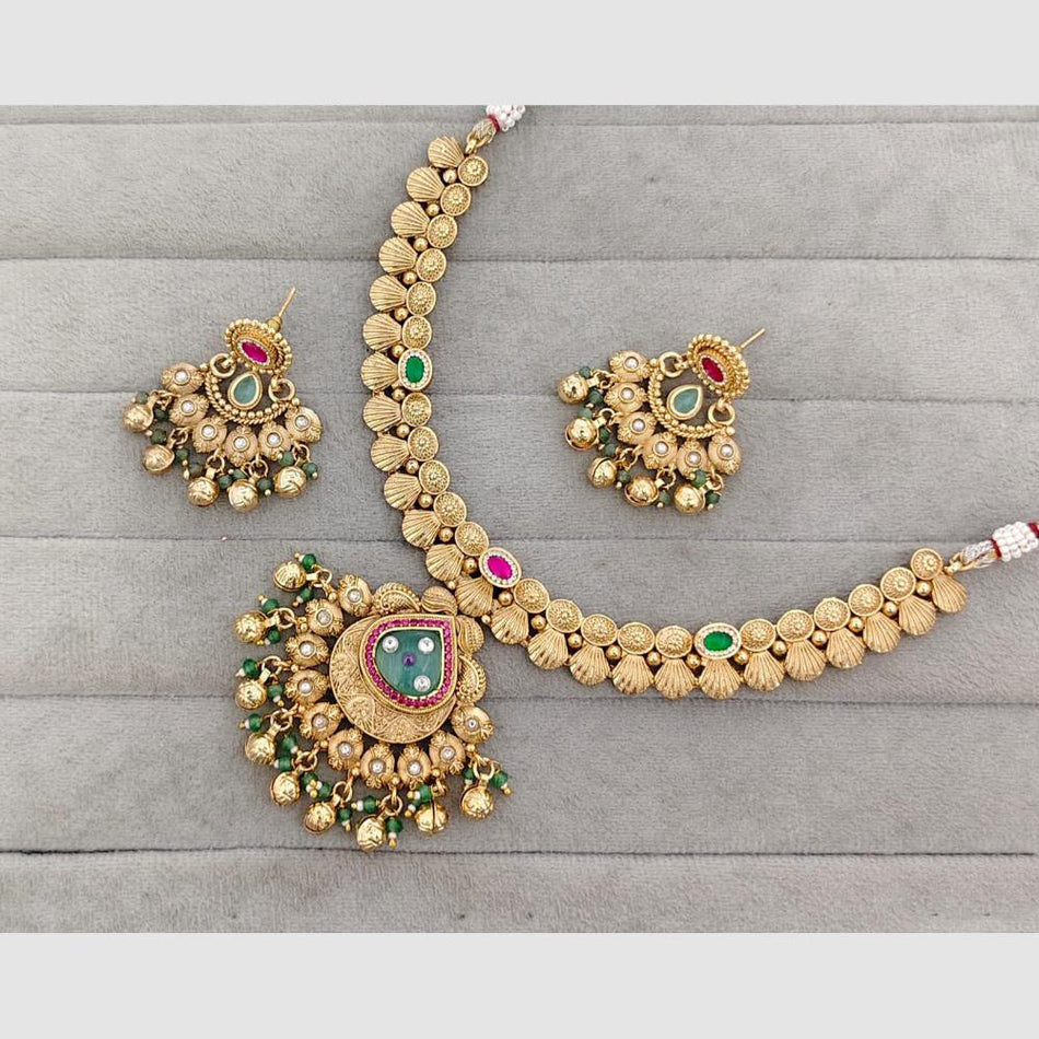 Glam Pota Stone Beads in Rose Gold Plated for Bridal Necklace Set | Bridal Jewellery India