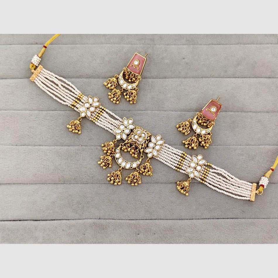 Kundan Choker Necklace in Gold Plated for Bridal | Bridal Jewellery India