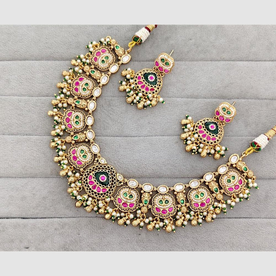 Pearl Beaded Necklace in Gold Tone | Bridal Jewellery India