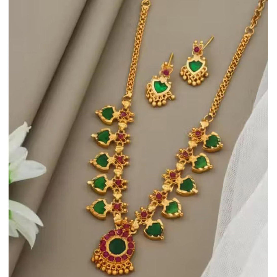 Pota Stone Necklace in Gold Plated | Bridal Jewellery India
