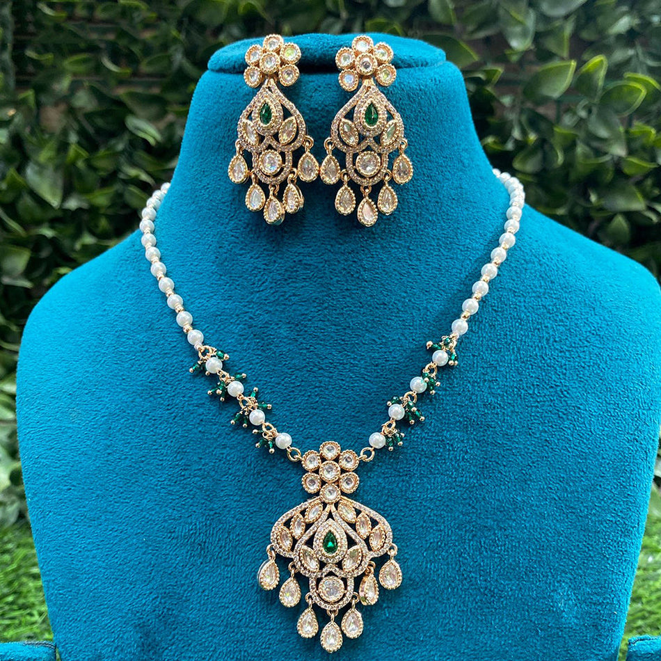 Kundan Necklace in 18K Gold Plated with Polki Stones | Bridal Jewellery India