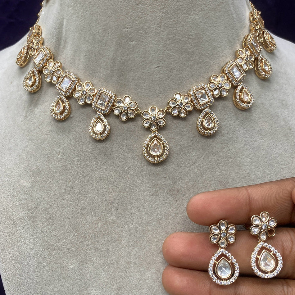 Kundan Necklace in Gold Plated for Festive Wear | Bridal Jewellery India