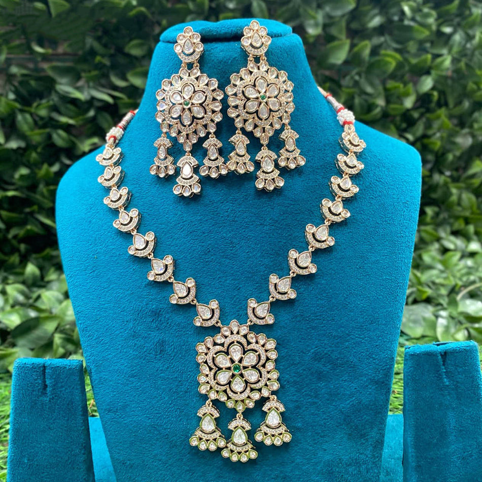 Kundan Necklace in Sterling Silver | Bridal Jewellery India