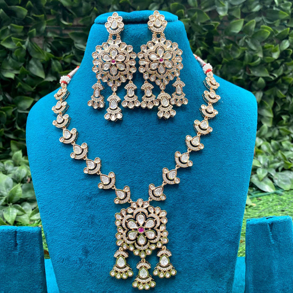 Kundan Necklace in Sterling Silver | Bridal Jewellery India