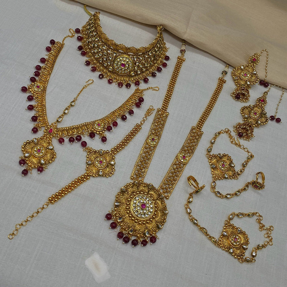 Classic Kundan Necklace in Sterling Silver | Bridal Jewellery India