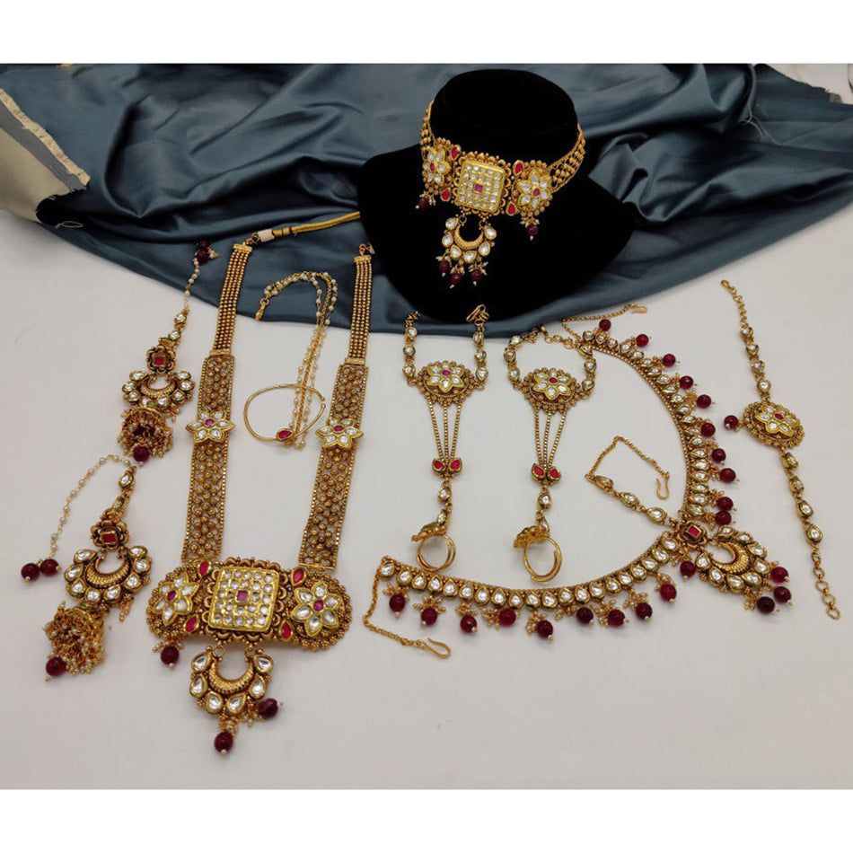 Classic Kundan Necklace in Sterling Silver | Bridal Jewellery India