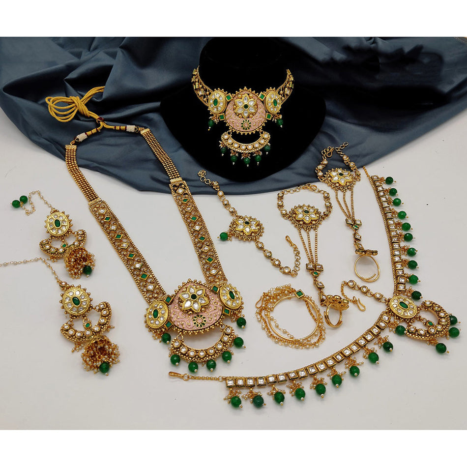 Classic Kundan Necklace in White Gold Plated for Bridal Wear | Bridal Jewellery India