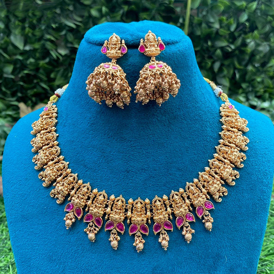 Kundan Necklace in Sterling Silver | Bridal Jewellery India