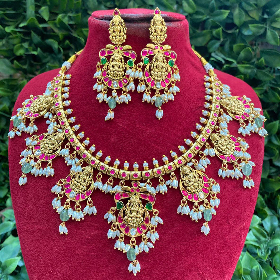 Kundan Choker Necklace in Gold Plated for Bridal Wear | Bridal Jewellery India