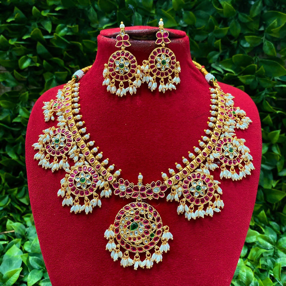 Kundan Necklace in Sterling Silver | Bridal Jewellery India