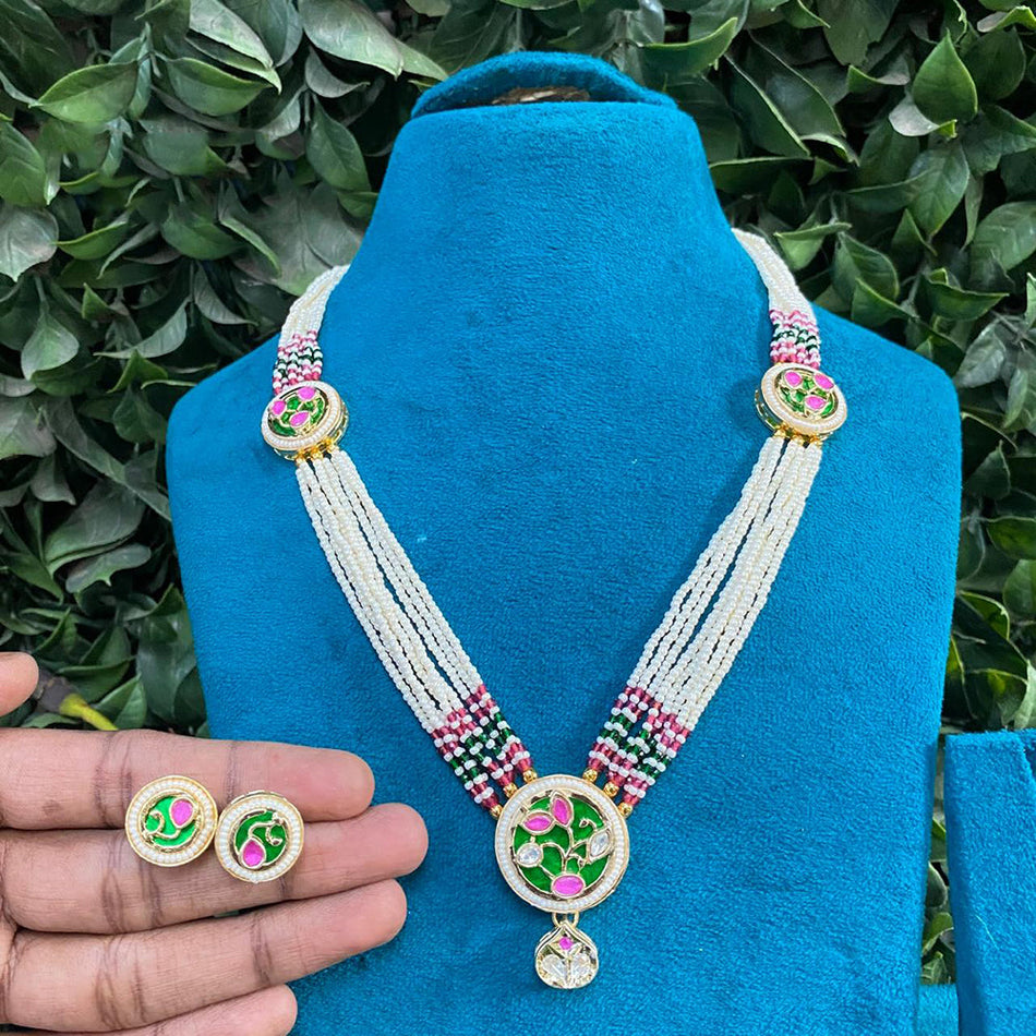 Kundan Necklace in Gold Plated with Polki Stones for Bridal | Bridal Jewellery India