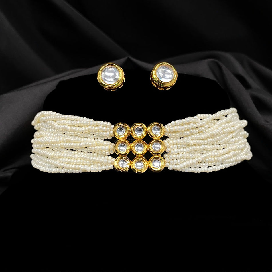 Kundan Choker in Rose Gold Plated | Bridal Jewellery India